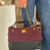 Bolso de hombro en color granate