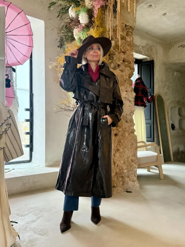 Gabardina Marrón Brillo Londres