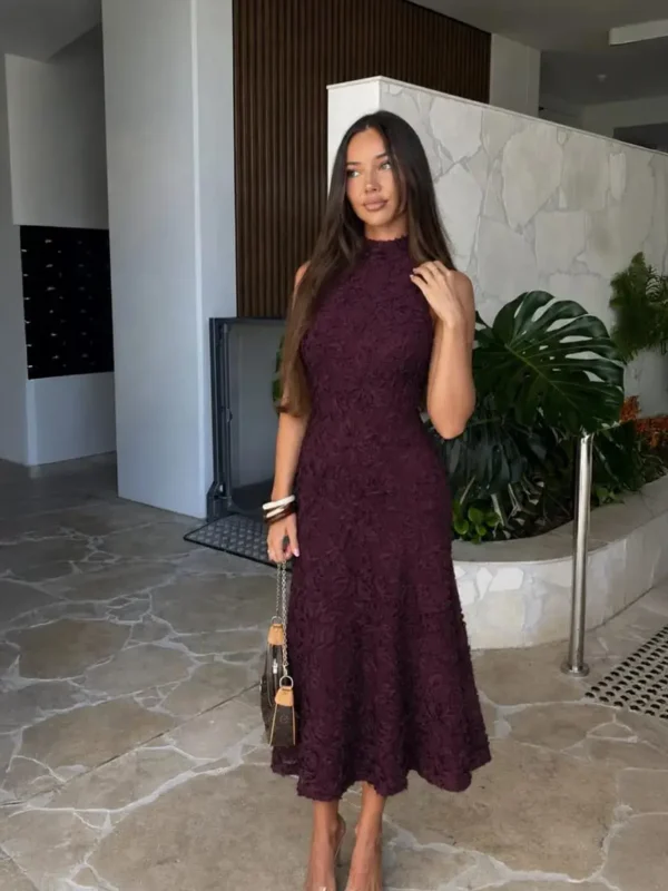 Vestido Midi Granate con Relieve Florencia