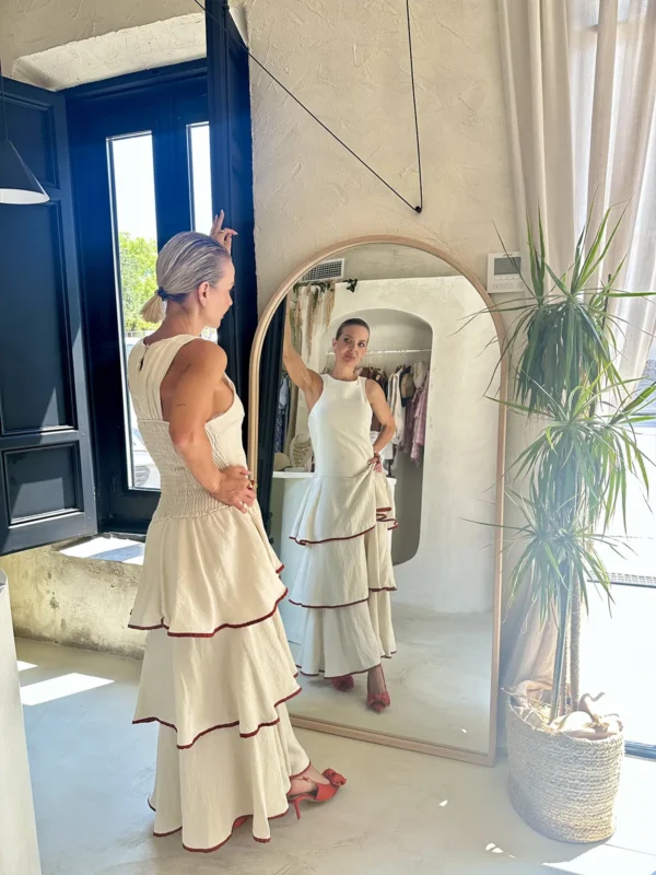 Vestido Sevilla beige de volantes