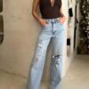 Jeans de tiro alto con silueta wide leg