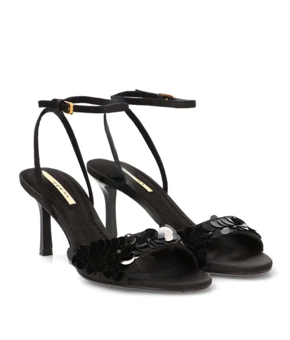 Sandalias de tacón negras para mujer