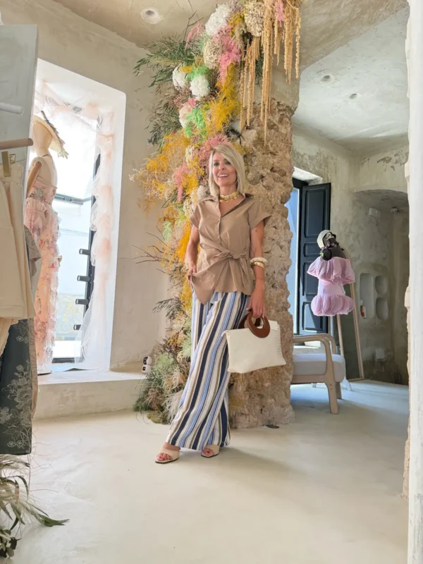 Pantalón de Lino Rayas Verticales Marbella