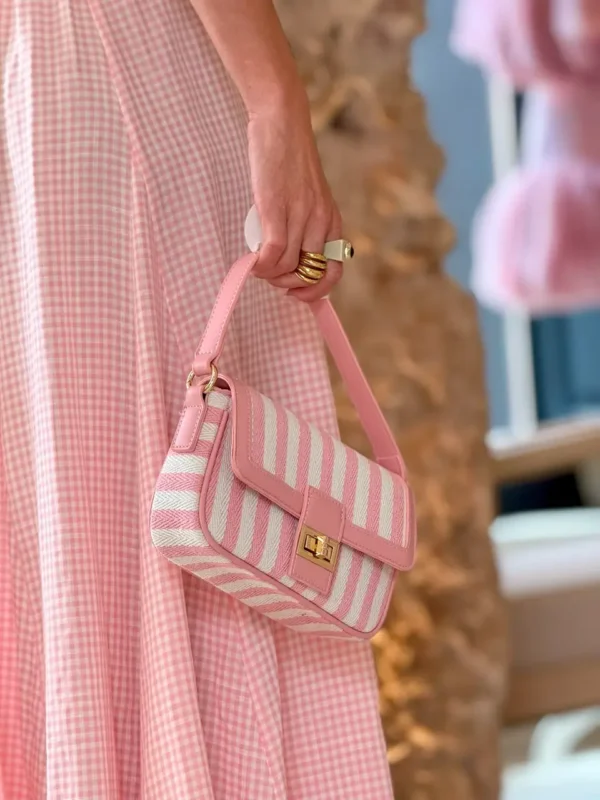Mikonos Bolso de Rayas Rosa Mujer | El Armario de Diana
