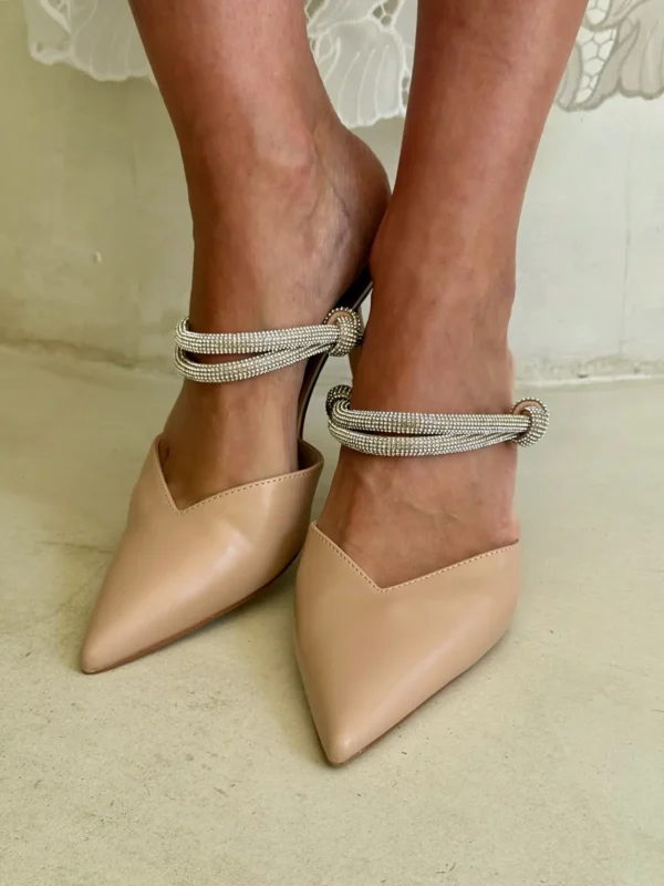 Zapatos Stiletto Destalonados Strass Milán