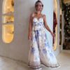 Vestido de Fiesta Azul y Beige Florencia