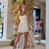 Vestido blanco corto de tul Ibiza