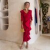 Vestido rojo de largo midi