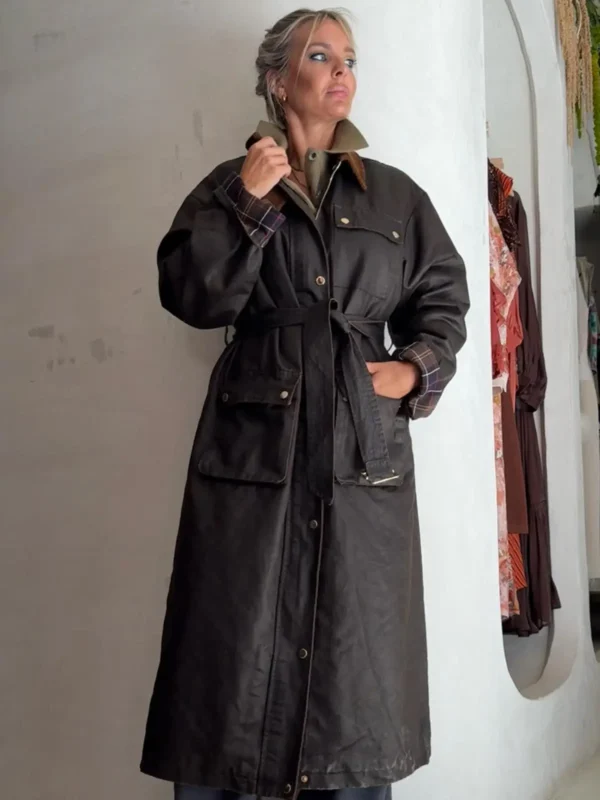Gabardina Larga Encerada Marrón Edimburgo