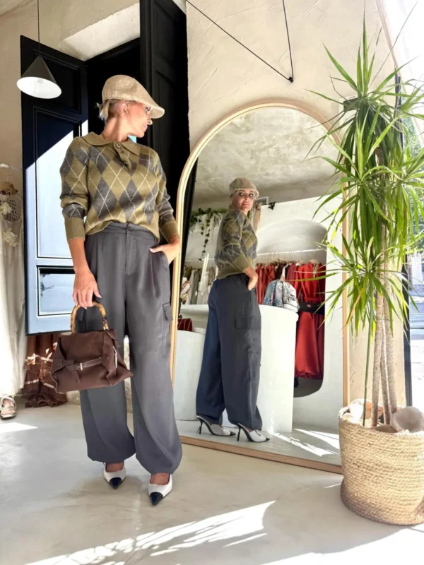 Pantalón Sastrero Cargo Gris Ámsterdam