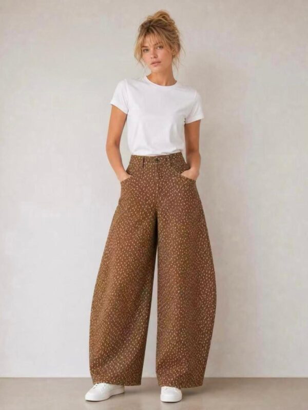 Pantalón Wide Leg Estampado Moteado Copenhague