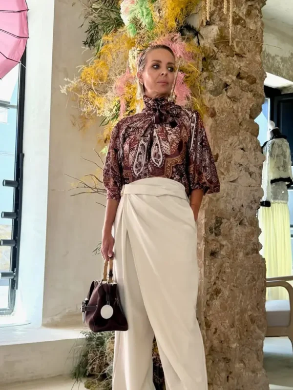 Blusa Estampada Cachemira con Lazada