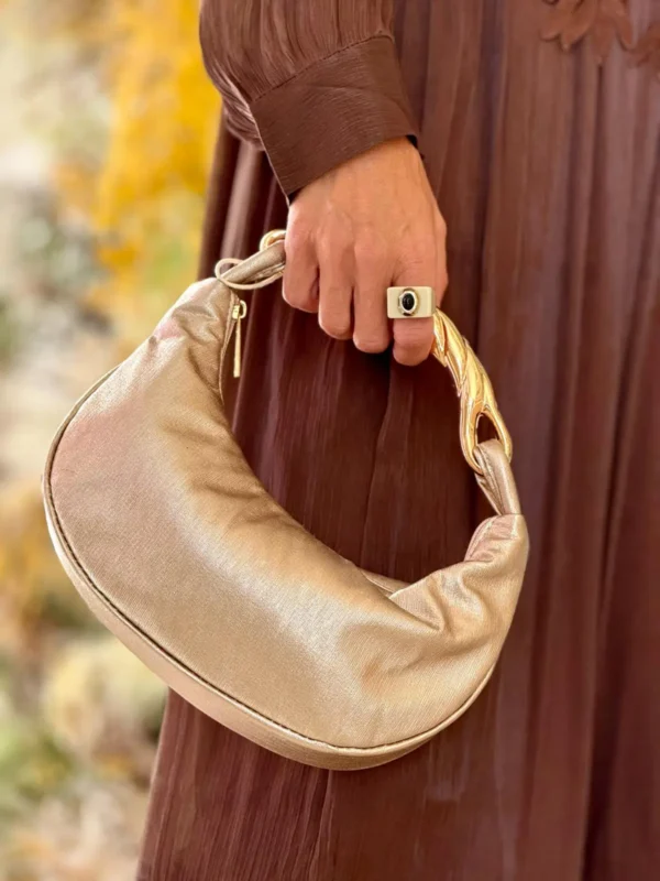 Bolso de Mano Dorado ASA Metálica