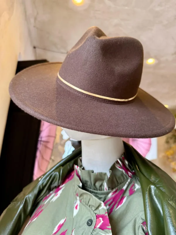 Sombrero Fedora de Fieltro Marrón Chocolate