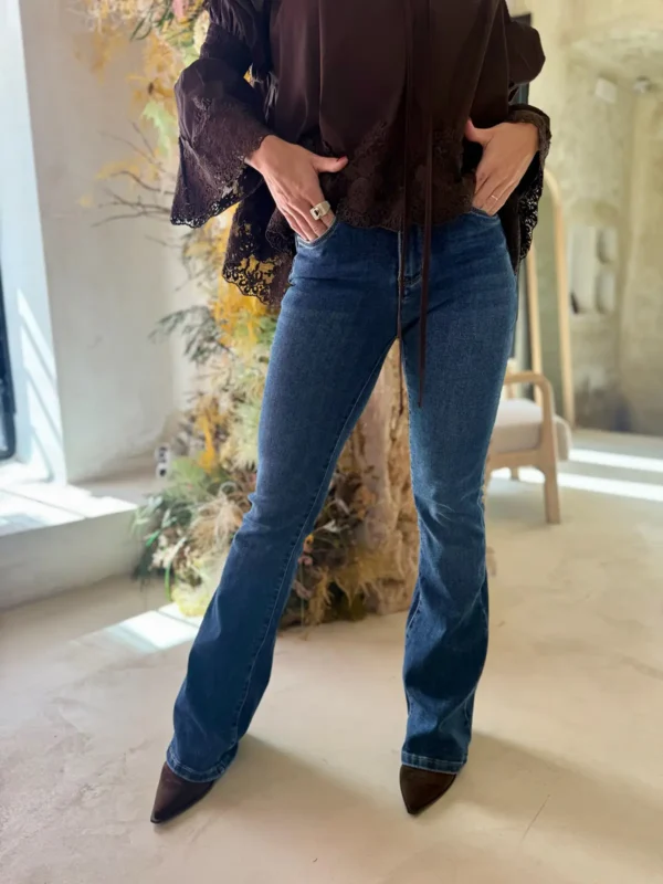 Pantalón Vaquero Campana Azul Oscuro